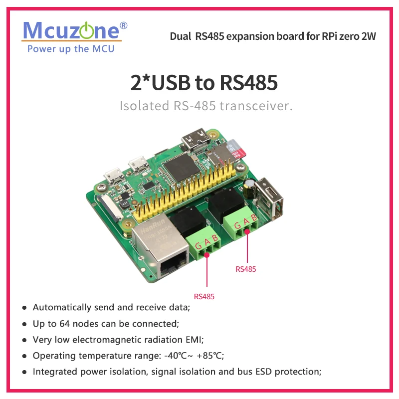 Placa de expansión RS485 dual para Raspberry Pi zero 2 W ISO driver libre zero WH ZERO W - imagen 4