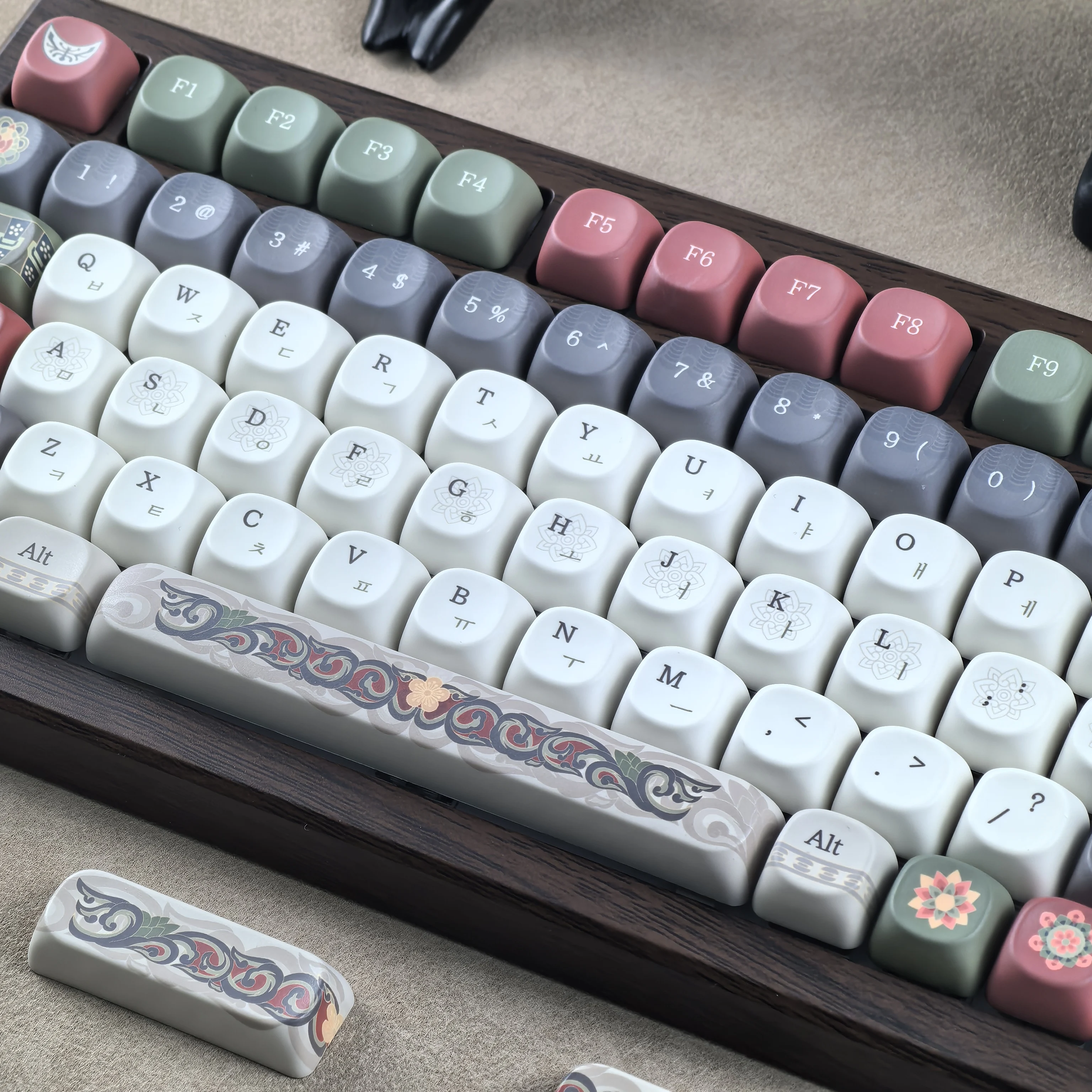 MAIMOOO Retro coreano Keycap Gyeongbokokon Palace arquitectura antigua Alice Iso Ansi Aula F75 Ajazz teclas de teclado