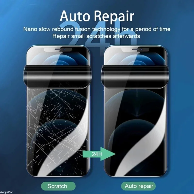 Protector de pantalla de película de hidrogel antiespía, 2 uds., para iPhone 16 Pro Max 15 12 11 14Pro 13 Plus 16 e, antihuellas a prueba de explosiones - imagen 5