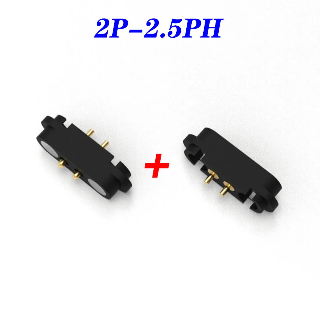 1-6 uds 2 pines con orejas espaciado impermeable 2,54mm conector Pin Pogo magnético Pogopin macho hembra toma de corriente CC con resorte - imagen 5