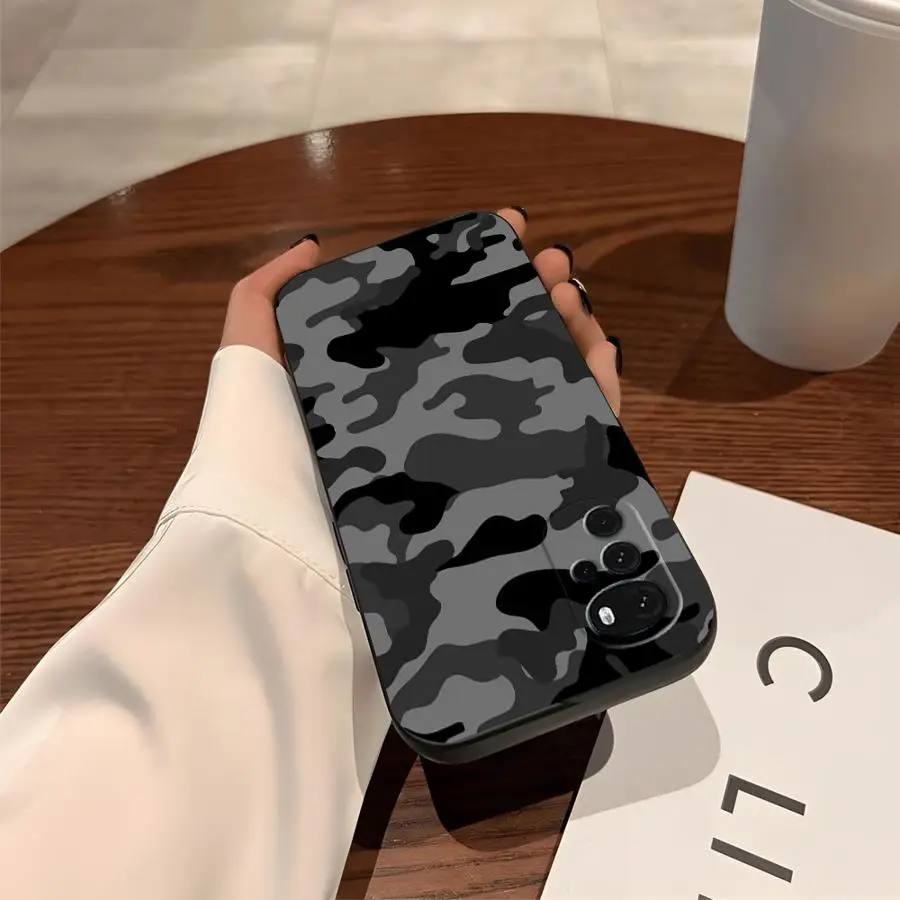 Funda con patrón de camuflaje para Motorola Mot G52 G60 G51 G73 Edge 20 Pro 30 Lite G60s G32 G71 G22 Edge40 G50 G53 G30 negro suave - imagen 2