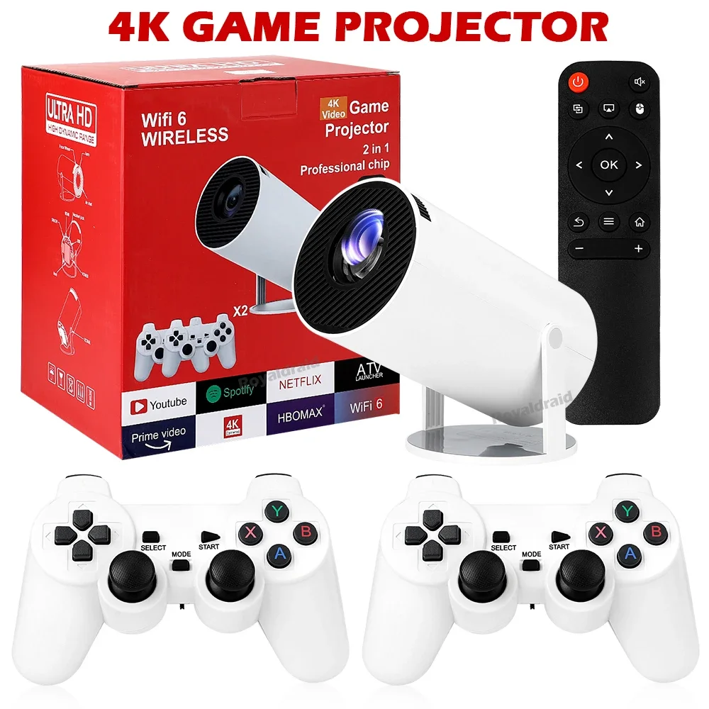 Nuevo proyector de juegos 3D G300 MAX consola de videojuegos Retro controlador inalámbrico 4K ULTRA-HD Plug and Play Android11 BT5.0 Home Cinem - imagen 5