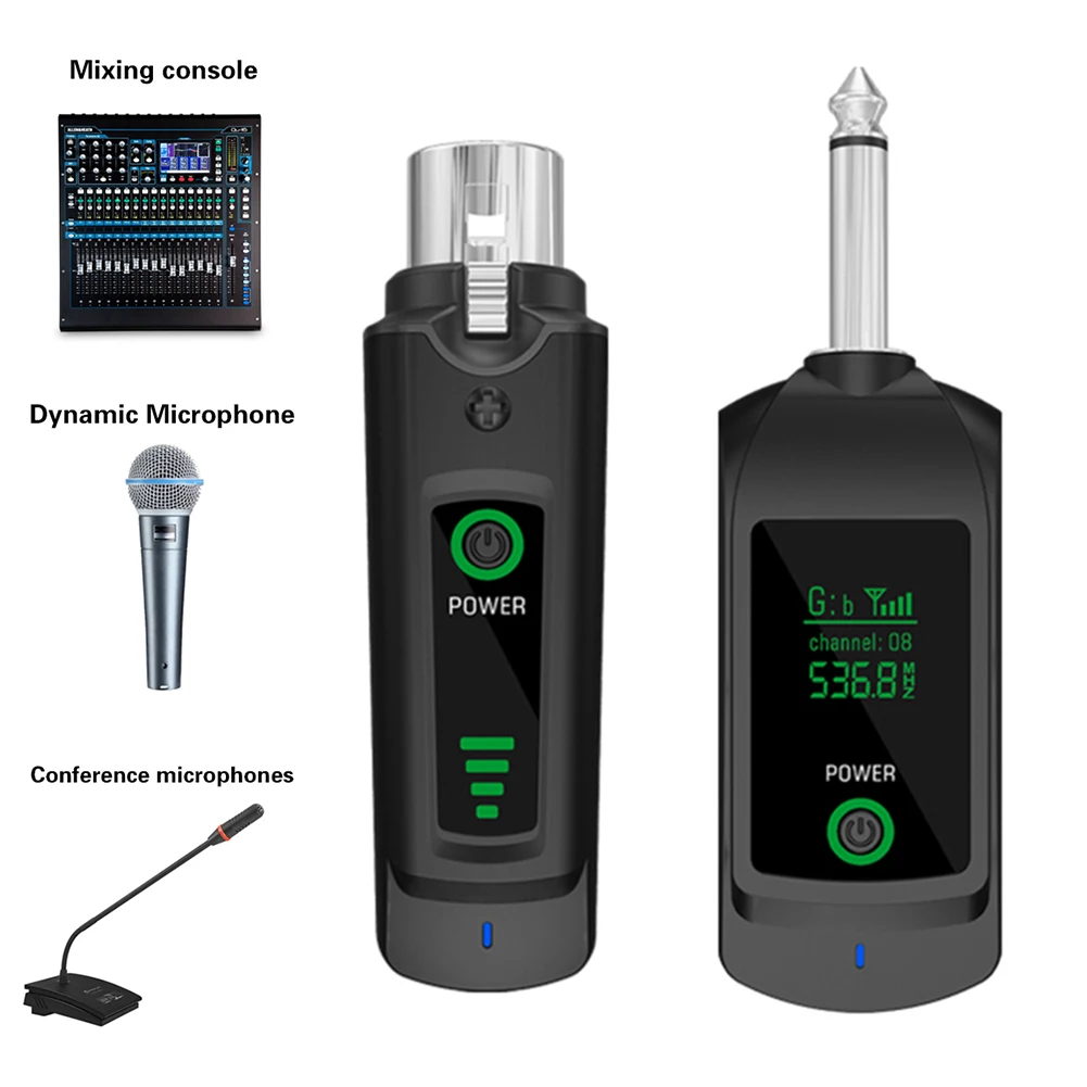 Convertidor de micrófono inalámbrico, transmisor y receptor XLR, micrófono recargable, sistema inalámbrico para mezclador de Audio, micrófono dinámico - imagen 4