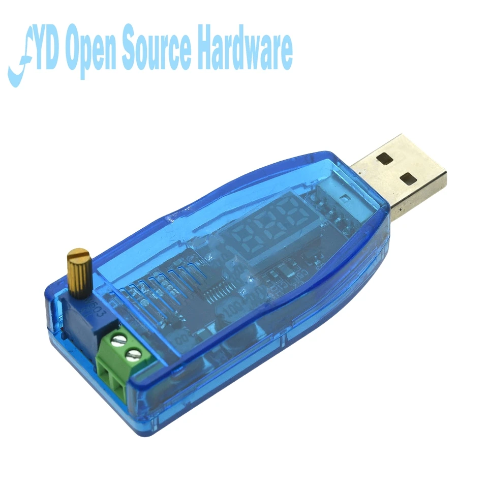 Regulador de potencia reductor ajustable USB, DC-DC, 5V a 3,3 V, 9V, 12V, 24V, DP, Rojo