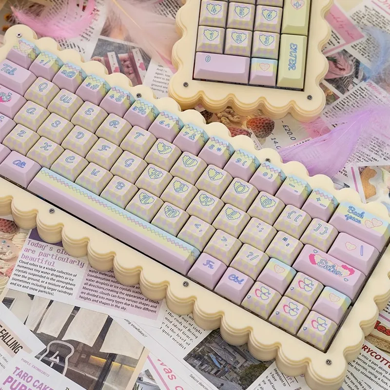 MiFuny-teclado mecánico de galleta y mantequilla, Kit de apilamiento acrílico amarillo, 3 modos, intercambiable en caliente, teclado para juegos personalizado RGB, regalos para niñas - imagen 3