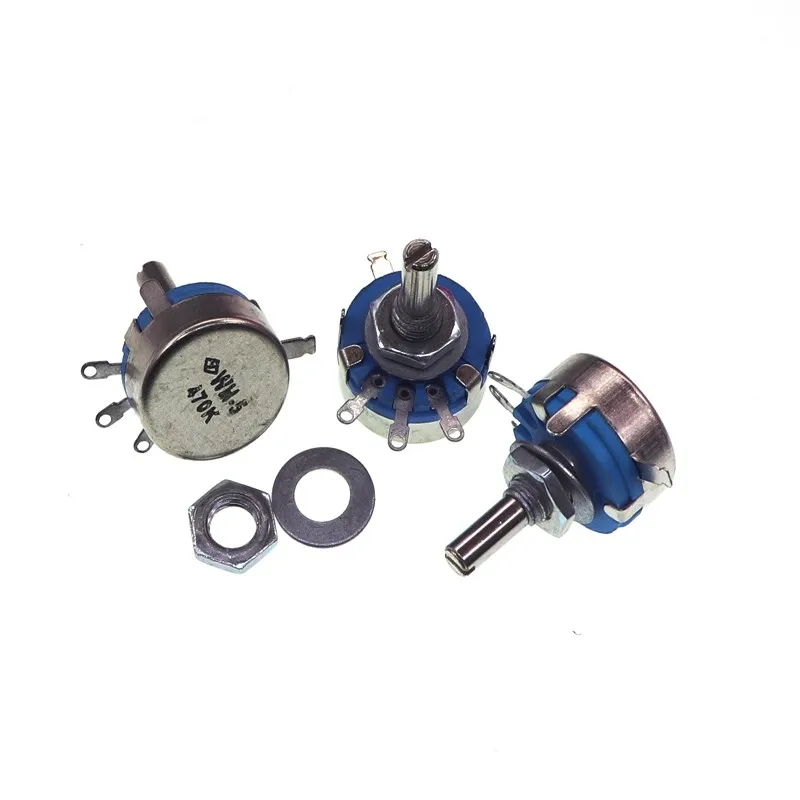 Potenciómetro de película de carbono WH5-1A potenciómetro de giro único de resistencia ajustable 470R 1K 10K 2K 47K 100K 220K 470K 1M - imagen 5
