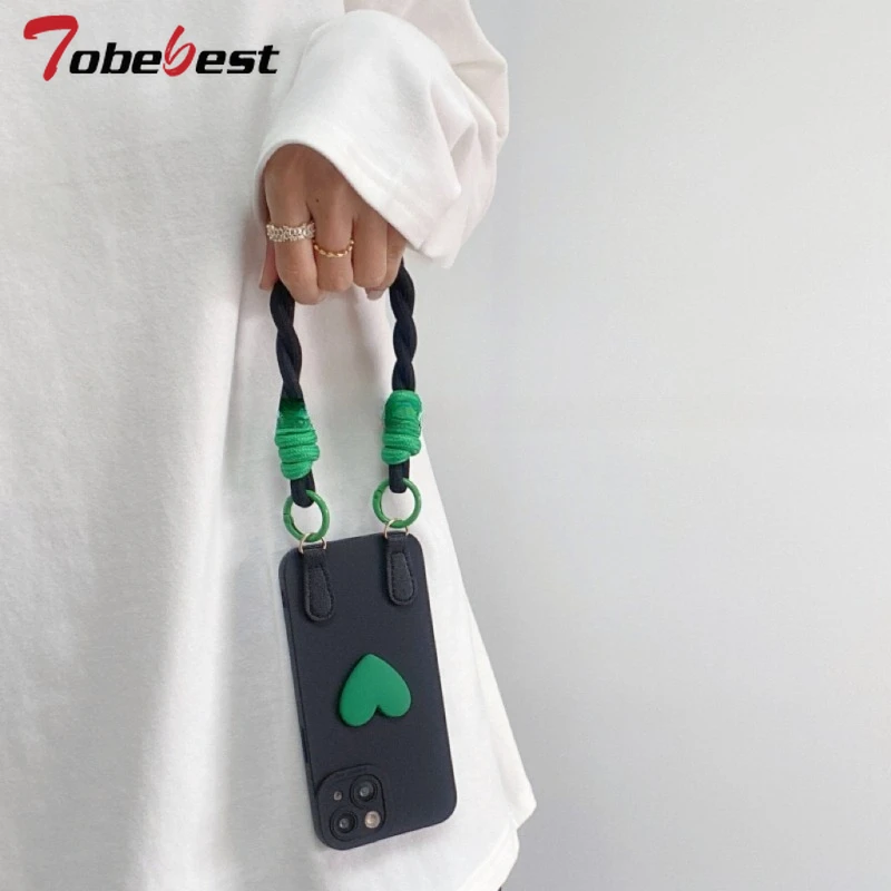 Funda de silicona con correa para muñeca y cordón de mano para iPhone 17 Air 16 16e 15 14 Plus 13 12 11 Pro XS Max XR X 8 7 Plus, funda trasera suave - imagen 5