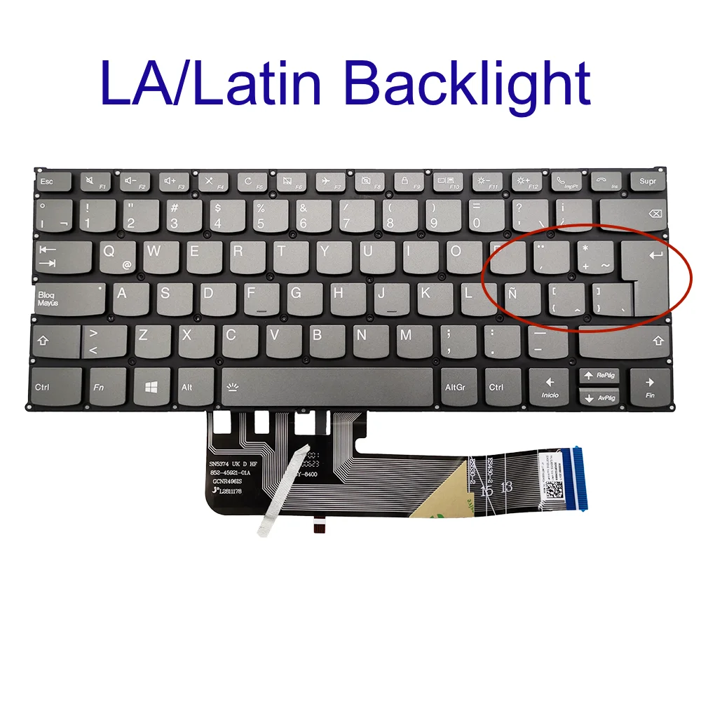 UK SP LA PT-BR FR Teclado retroiluminado para Lenovo Yoga 6-13 13ARE05 82FN 13ALC6 82ND Laptop IdeaPad Francés AZERTY Español Latino Nuevo - imagen 5