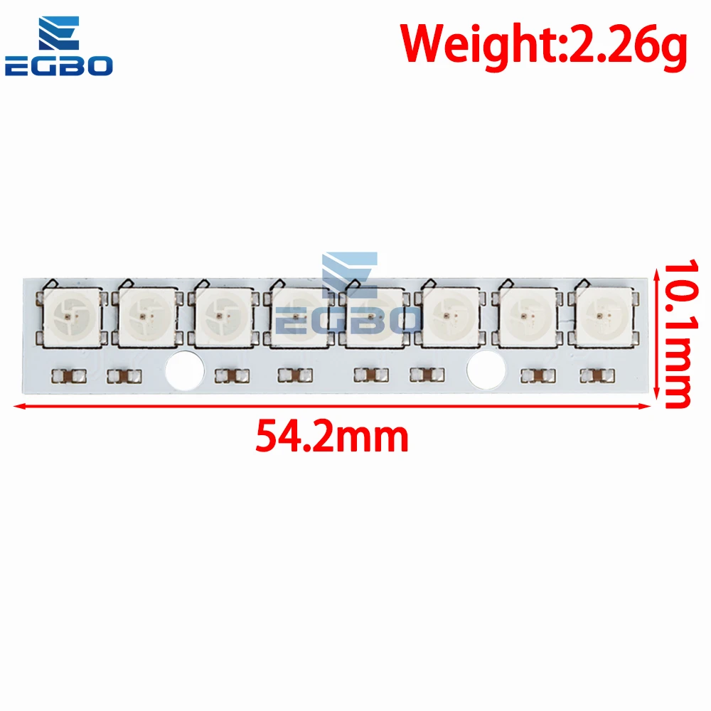 1 Uds EGBO Stick 8 canales WS2812 5050 RGB luces LED placa de desarrollo integrada accionada a todo color - imagen 5