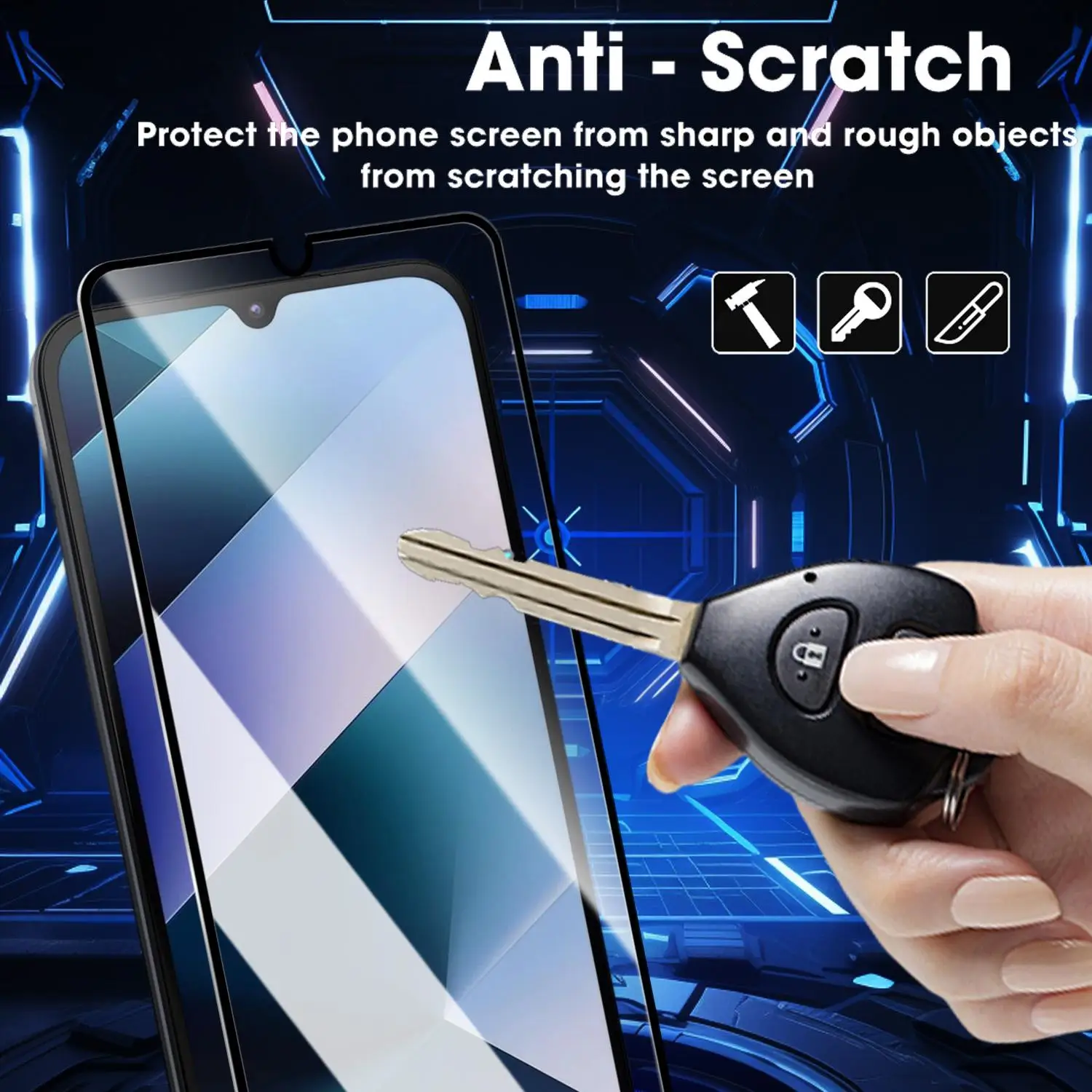 1-3 uds vidrio templado para Xiaomi POCO C85 privacidad/HD antiarañazos Protector de pantalla de cubierta completa sin polvo Kit de fácil instalación - imagen 5