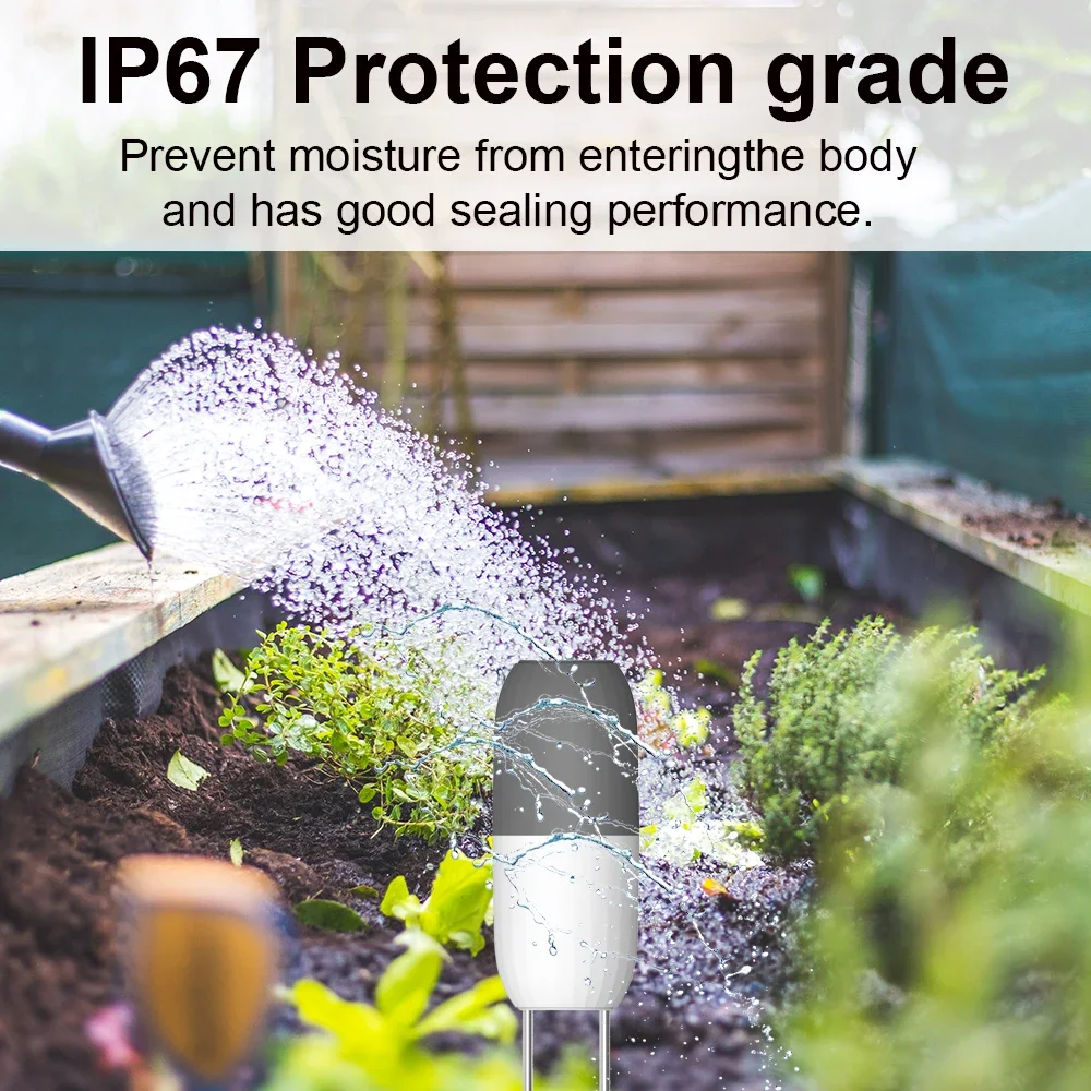 Haozee Tuya WIFI Sensor de suelo Detector inteligente de temperatura y humedad Monitor inalámbrico de humedad del suelo impermeable para invernadero de jardín - imagen 4