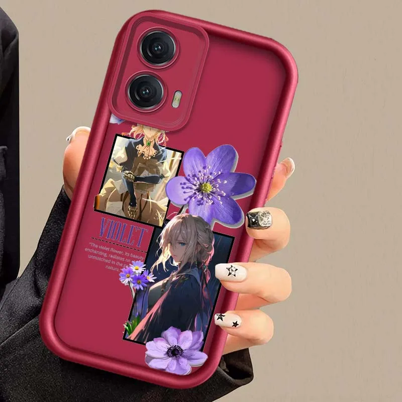 Funda violeta Evergarden para Motorola G Stylus Pure G55 G54 G75 G85 G84 G32 G24 G23 G13 G04 5G 2025, funda de teléfono con escalera ocular - imagen 3
