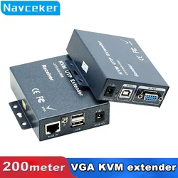 Extensor VGA KVM USB sobre Cat5e/6 – Transmisor y Receptor