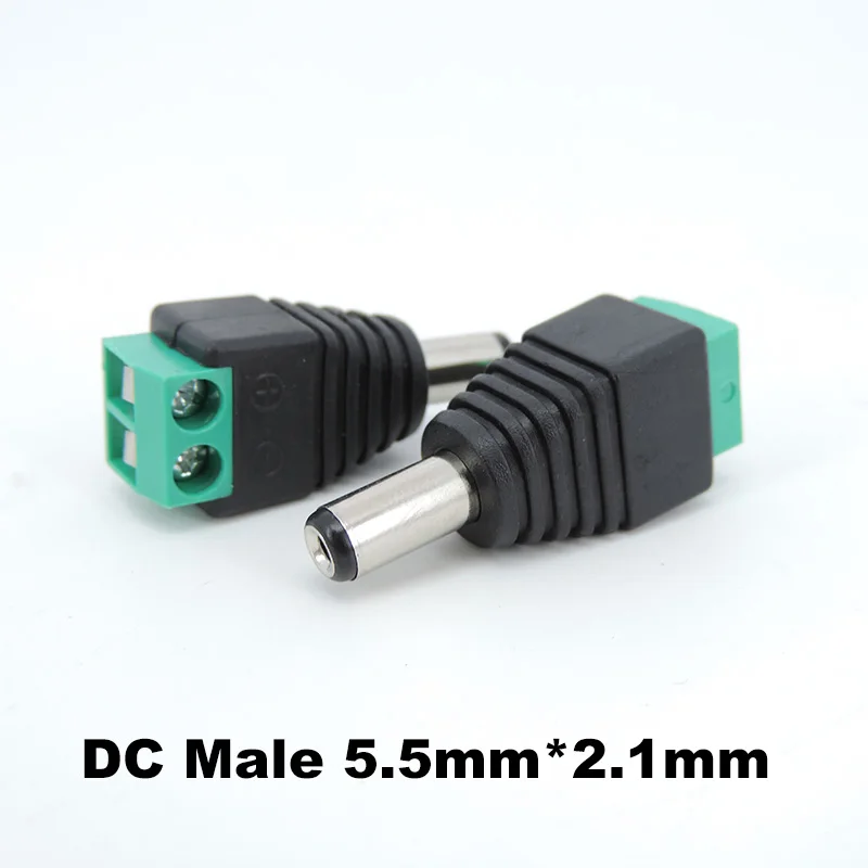 1 par/3 pares macho + hembra 2,1mm x 5,5mm para conector adaptador de toma de corriente CC para cámara CCTV H2 - imagen 3