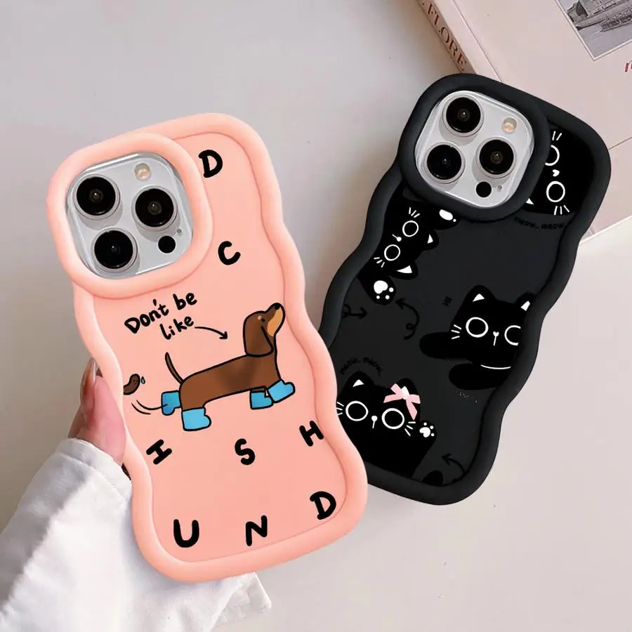 Funda de teléfono suave con dibujos de gatos y perros para iPhone 15 Plus 13 11 14 16 Pro Max 17 Air 8 XR 12 - imagen 4