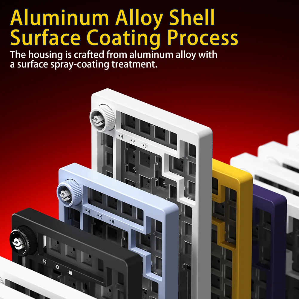 LEOBOG Hi75C/HI75C Pro teclado Barebone personalizado multimodo Kit de teclado de aluminio con cable/inalámbrico estructura de junta retroiluminada RGB - imagen 3