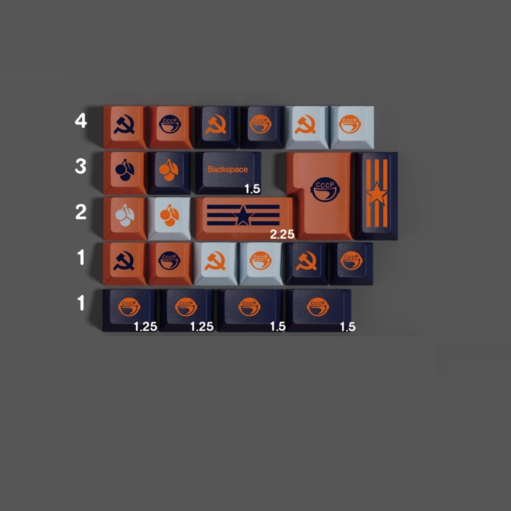 1 Juego de teclas clon GMK YRUI PBT 5 teclas de tinte lateral, teclas de perfil de cereza para Alice Wooting, barra espaciadora doble B dividida 7U - imagen 2