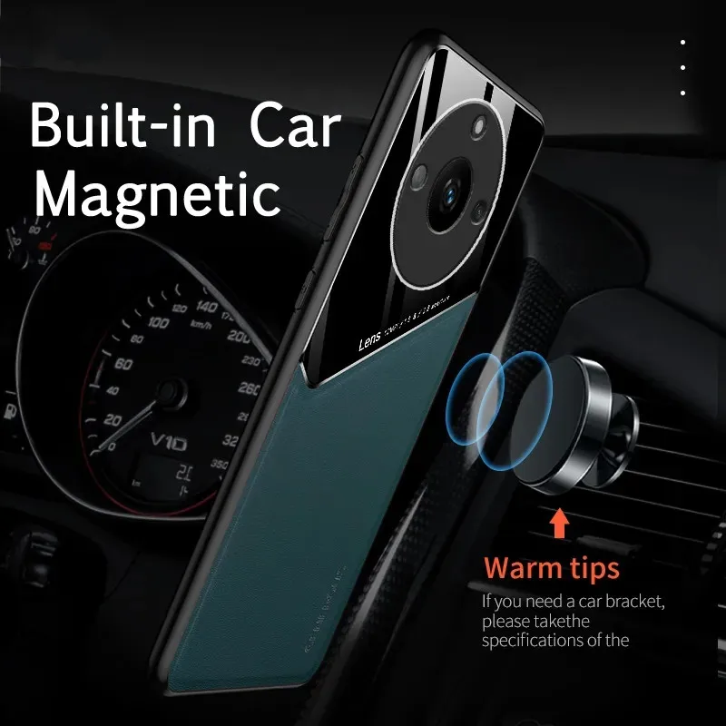 Leather Texture Case For Realme 11 5G Realme 11 Pro Plus 10 9 9i Cover With Car Magnetic Coque Fundas Capa - imagen 3