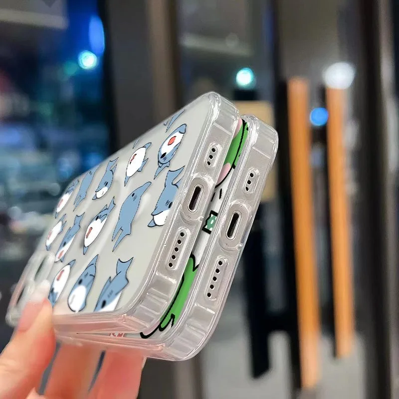 Funda de teléfono magnética Magsafe con dibujos de rana y tiburón para Samsung Galaxy S25 S24 S23 S22 S21 S20 FE Plus Ultra 5G, funda transparente suave - imagen 5