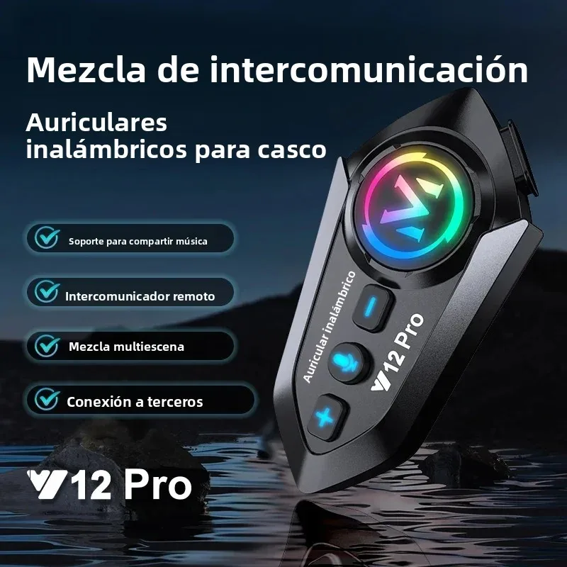 Par Universal de intercomunicador para casco de motocicleta, Chip de 5,4 de doble núcleo, distancia de 500M, IPX6, resistente al agua, para compartir música, auriculares con micrófono 2 en 1 - imagen 3