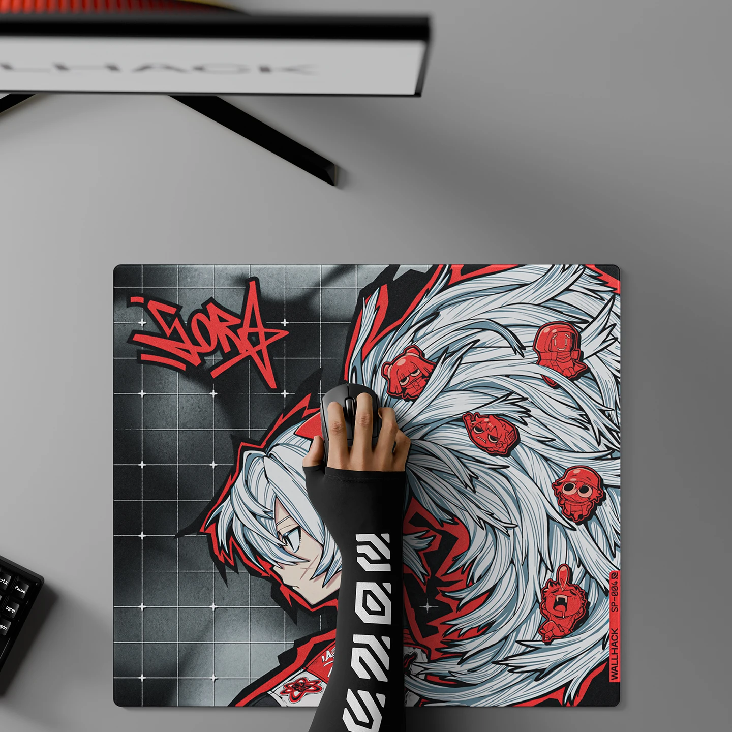 WALLHACK4.0 DRIFT SORA alfombrilla de ratón de cristal para juegos nivel Esports vidrio templado velocidad suave alfombrilla de ratón deportes electrónicos mangas de hielo originales