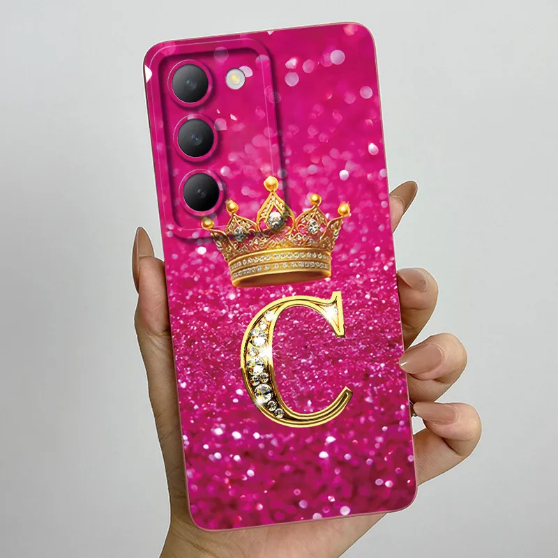 Para Vivo V30 Lite 4G Funda corona letra Funda de teléfono de silicona suave para Vivo V30 SE V40 SE cubierta en Vivo Y100 T3 5G Funda a prueba de golpes - imagen 5