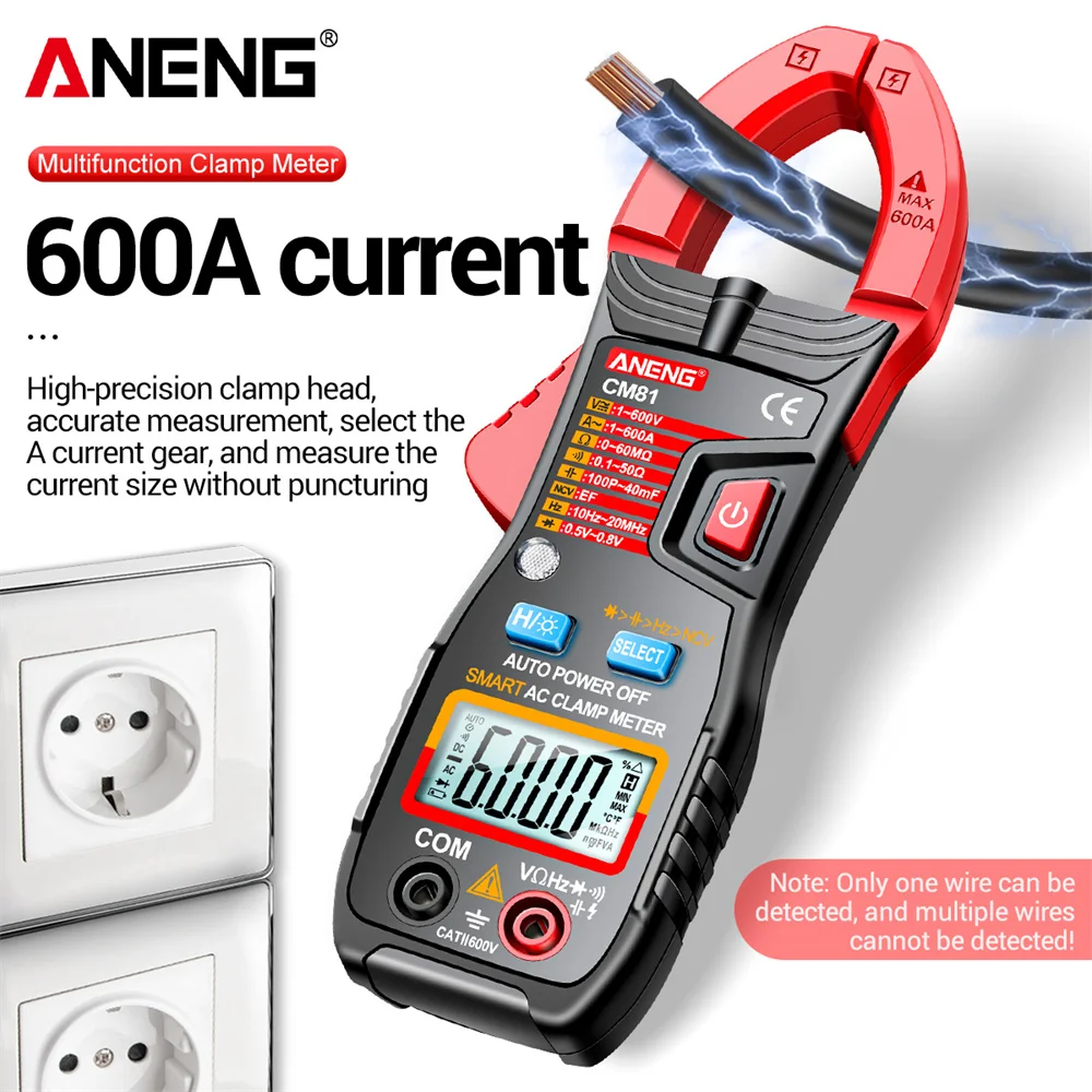Multímetro Digital, probador de abrazadera ANENG CM81, voltaje de corriente CA automático, amperímetro inteligente, herramientas de prueba de capacitancia de resistencia NCV - imagen 2