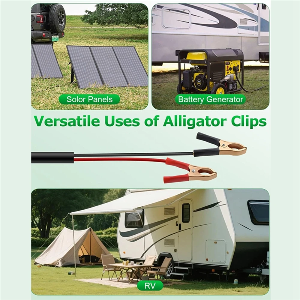 2/3/5M para Starlink Mini 12-48V Clip de cocodrilo a Cable de alimentación CC Cable de carga de 16AWG con interruptor y abrazaderas de cocodrilo - imagen 4