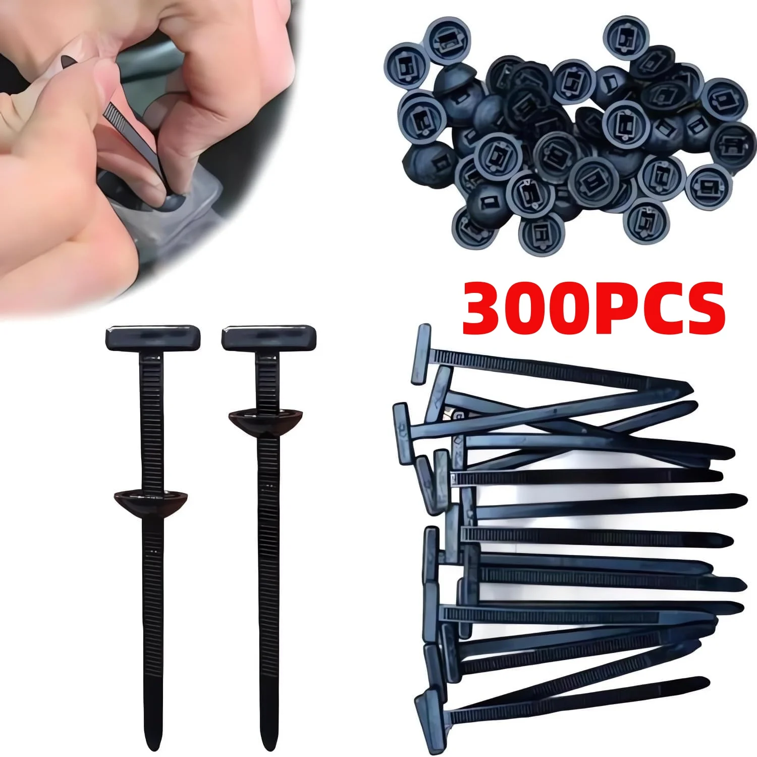 Hebilla Universal de nailon para bridas de cables, soporte de bridas de nailon autoblocante de alta resistencia, herramienta multiusos para bridas de cables de plástico, 300/1 Uds. - imagen 2