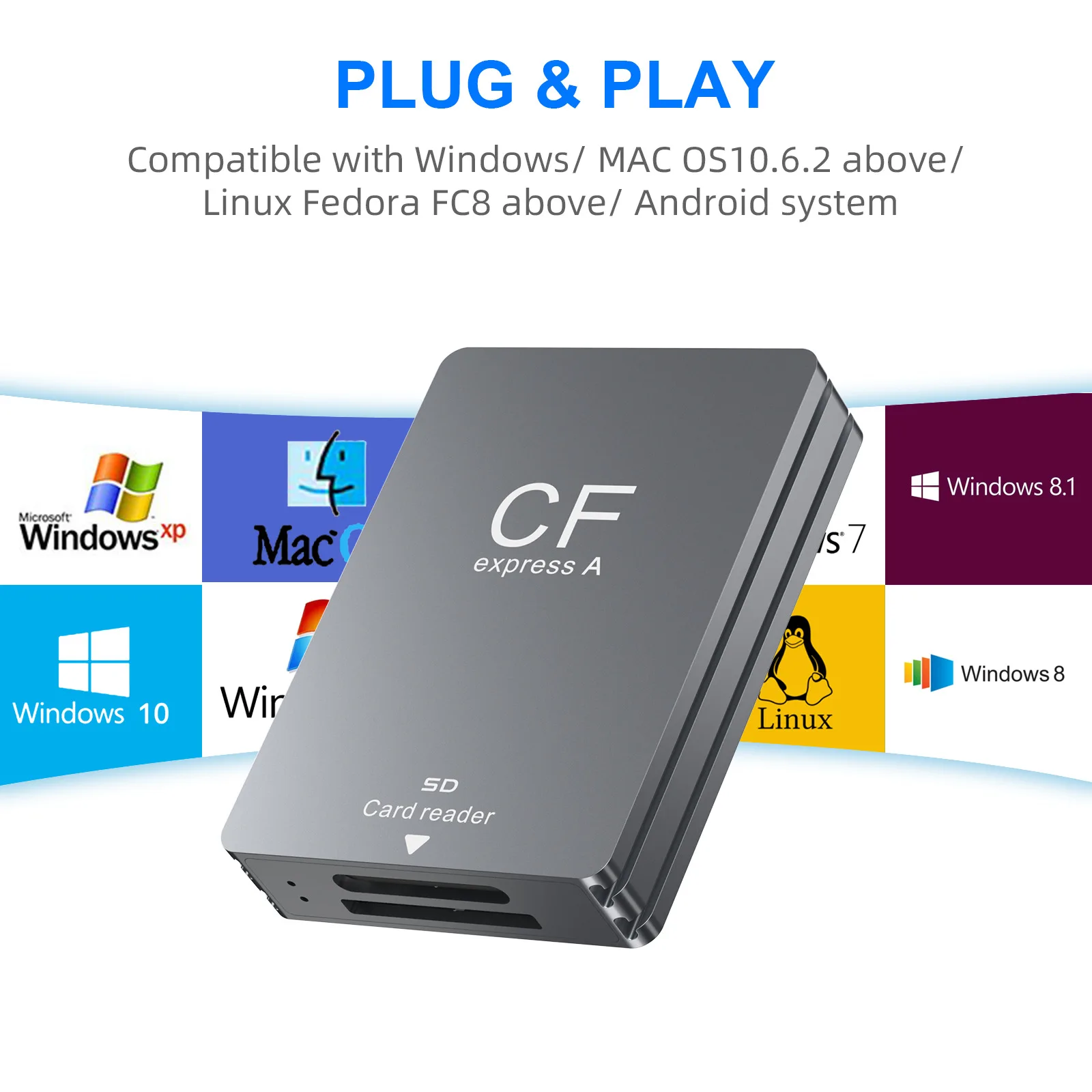 UTHAI CR349 Accesorios para computadora portátil USB 3.2 Gen2 Cámara de 10 Gbps CFexpress Tipo A Tarjeta de Memoria Cámara SD Lector de Tarjetas 2 en 1 - imagen 3