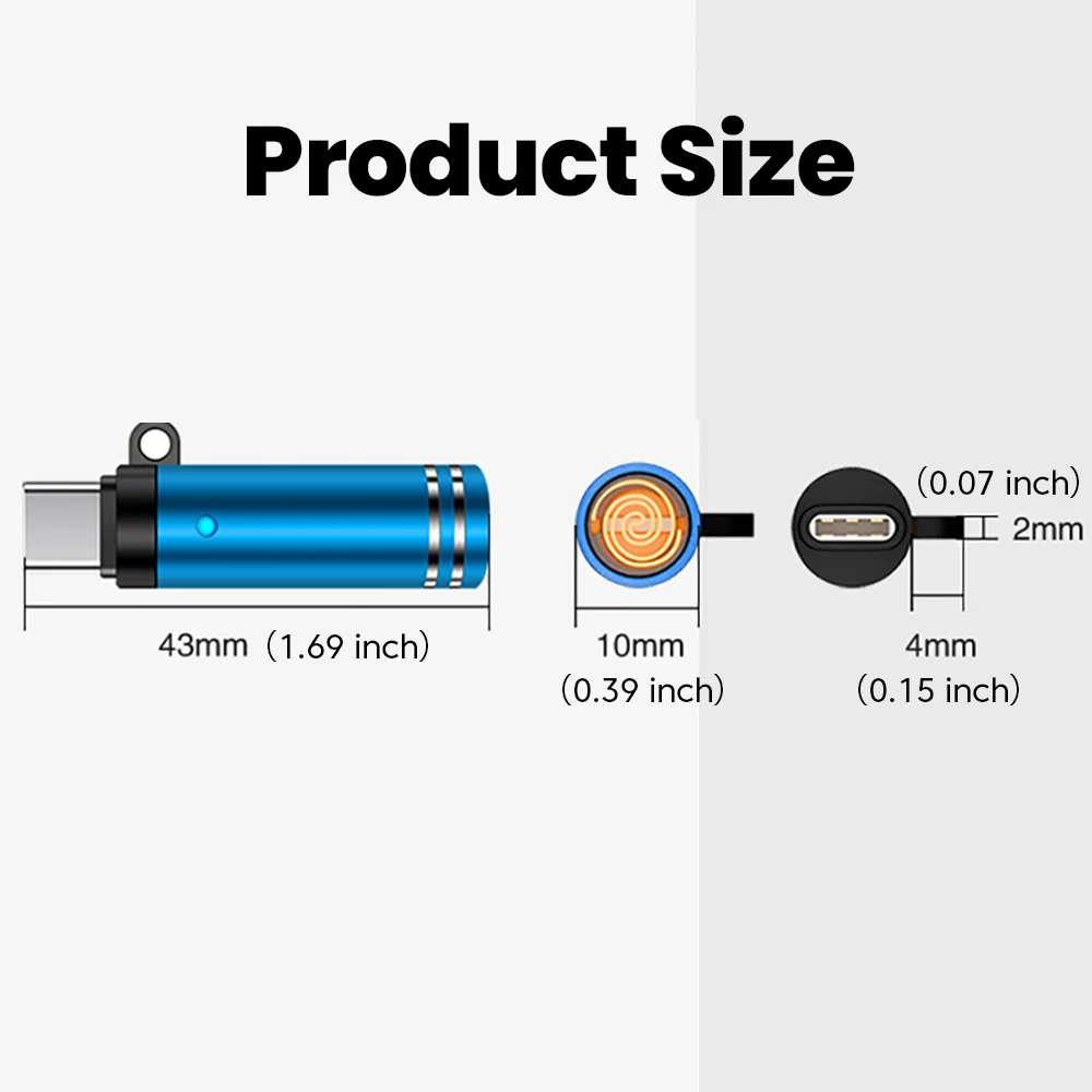 Mini encendedor de cigarrillos portátil tipo C, seguridad para exteriores, encendedor a prueba de viento y a prueba de explosiones, cadena de iluminación para cigarrillos - imagen 2
