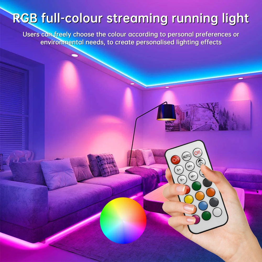 Controlador LED de 21 teclas DC5-24V, controlador de atenuación LED remoto inalámbrico RF RGB para tira de luz WS2812 WS2812B WS2811 WS2813 - imagen 4