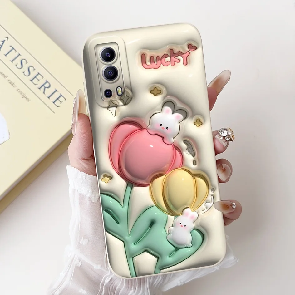 Para Vivo Y52 5G V2053 funda bonita de dibujos animados Panda pato conejo a prueba de golpes de silicona TPU funda de teléfono para Vivo Y72 5G V2041 IQOO Z3 Capa - imagen 3