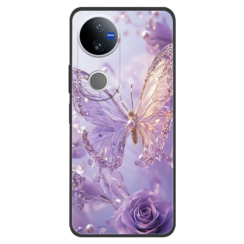 Funda de mármol para Vivo V50 5G, funda trasera de silicona pintada encantadora, funda protectora anticaída para Vivo V2427 V 50 - imagen 3