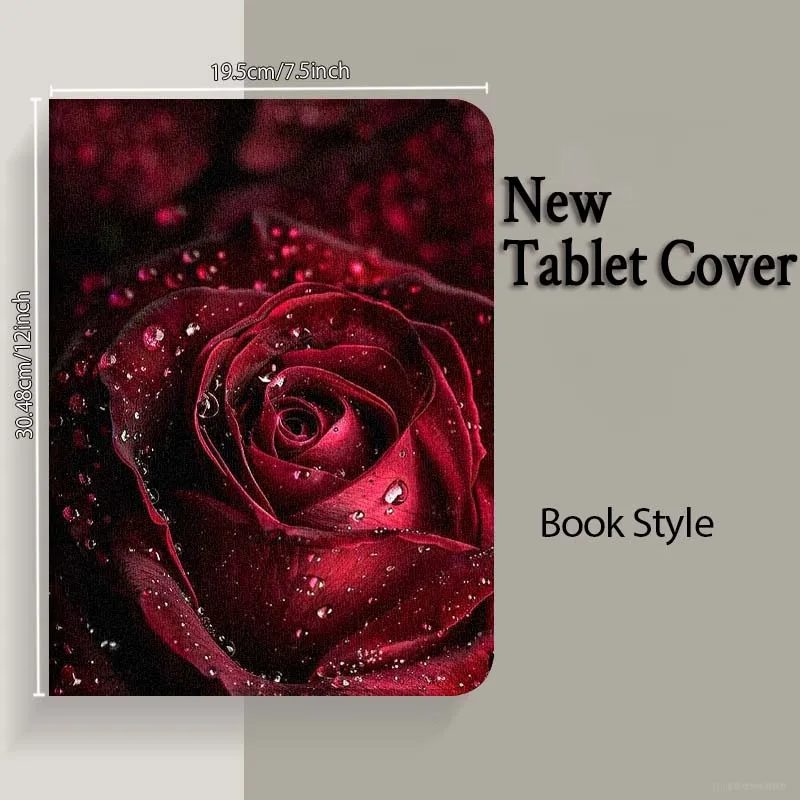 Diseño de flor de rosa roja para Samsung Galaxy Tab S11 S10 S9 S8 S7 S6 A10.1 A9 A8 A7 10,1 Lite FE Plus pulgadas funda para tableta - imagen 5