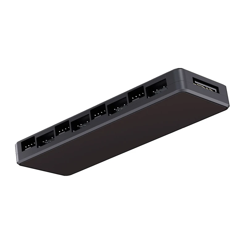 COOLCIRC 1 a 8 ARGB y PWM 2 en 1 Hub divisor de succión magnética compatible con alimentación SATA controlador de ventilador de 3 pines/4 pines para ventiladores de carcasa de PC - imagen 3