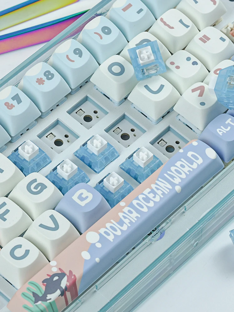 CHOSFOX-Interruptor de eje Polar Fox MX, conmutador RGB personalizado Kaihua, intercambio en caliente, párrafo de Audio lineal de 5 pines, táctil para teclado mecánico - imagen 2