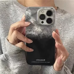 Funda Silicona iPhone 15 16 Pro Max - Degradado Plateado Negro Antigolpes