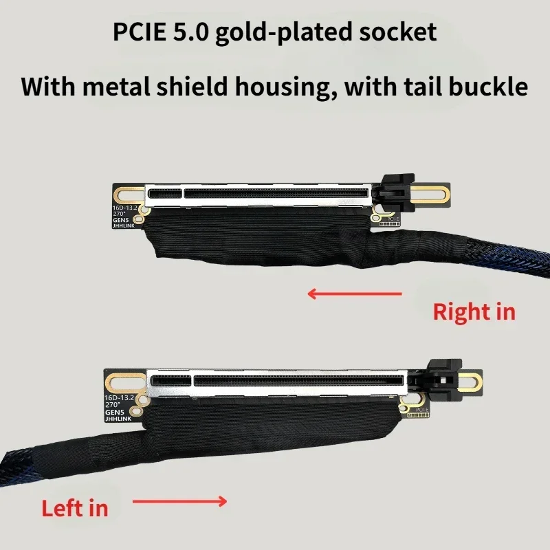 Cable elevador gráfico PCIE 5,0 x16 | GPU RTX5090 RX8900 probado | Cable adaptador PCI Express 5.0 x16 64GB\S Cable de servidor de alta velocidad - imagen 5