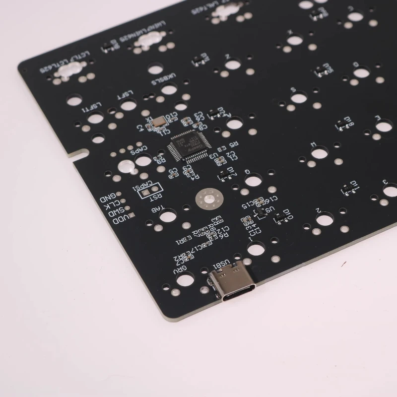 GH60 Wooting60 PCB con cable monomodo intercambiable en caliente PCB RGB a través de 8K tasa de retorno juego de manos para jugadores diseño DIY interruptor MX - imagen 5