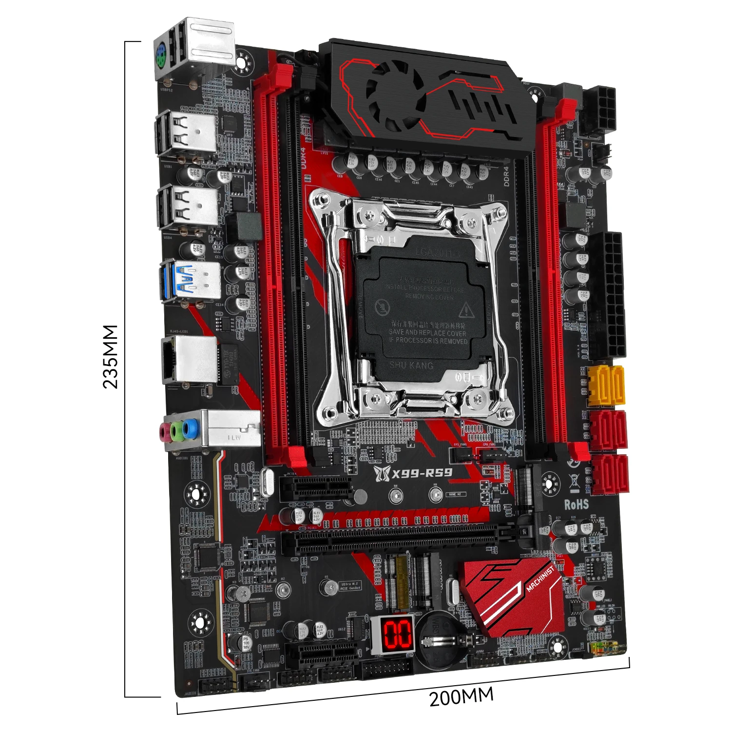 Juego de placa base MACHINIST X99 RS9 X99 con procesador Intel Xeon E5 2666 V3 CPU LGA 2011-3 y memoria RAM DDR4 de 16GB (2*8GB) - imagen 2