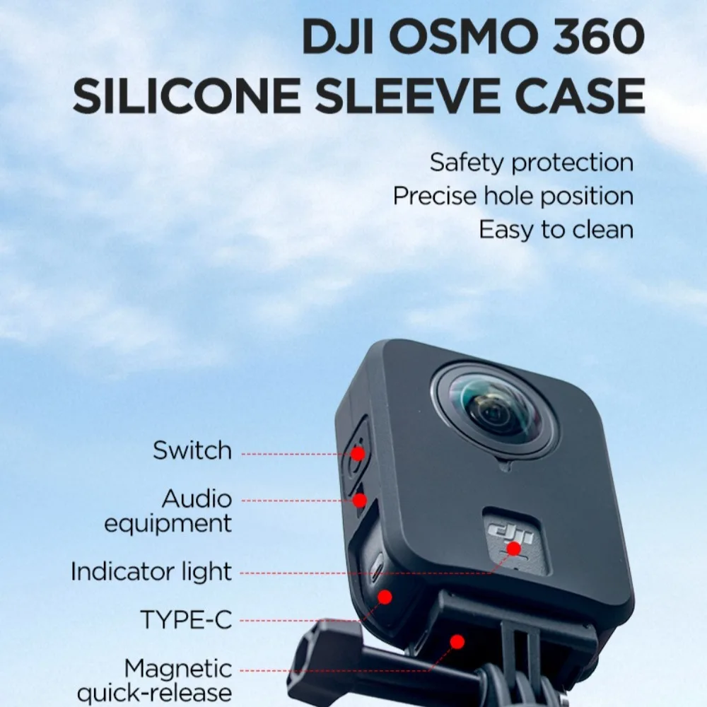 Funda de silicona para DJI Osmo 360, funda protectora para cámara de acción panorámica, accesorios antiarañazos - imagen 4