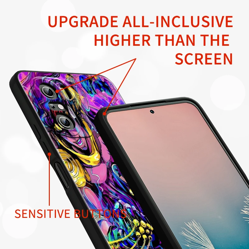 JoJo Jotaro Kujo Anime para Xiaomi Redmi Note 13 12 11E 11S 11 11T 10 10S 9 9S Pro Plus 4G 5G, funda negra para teléfono - imagen 4