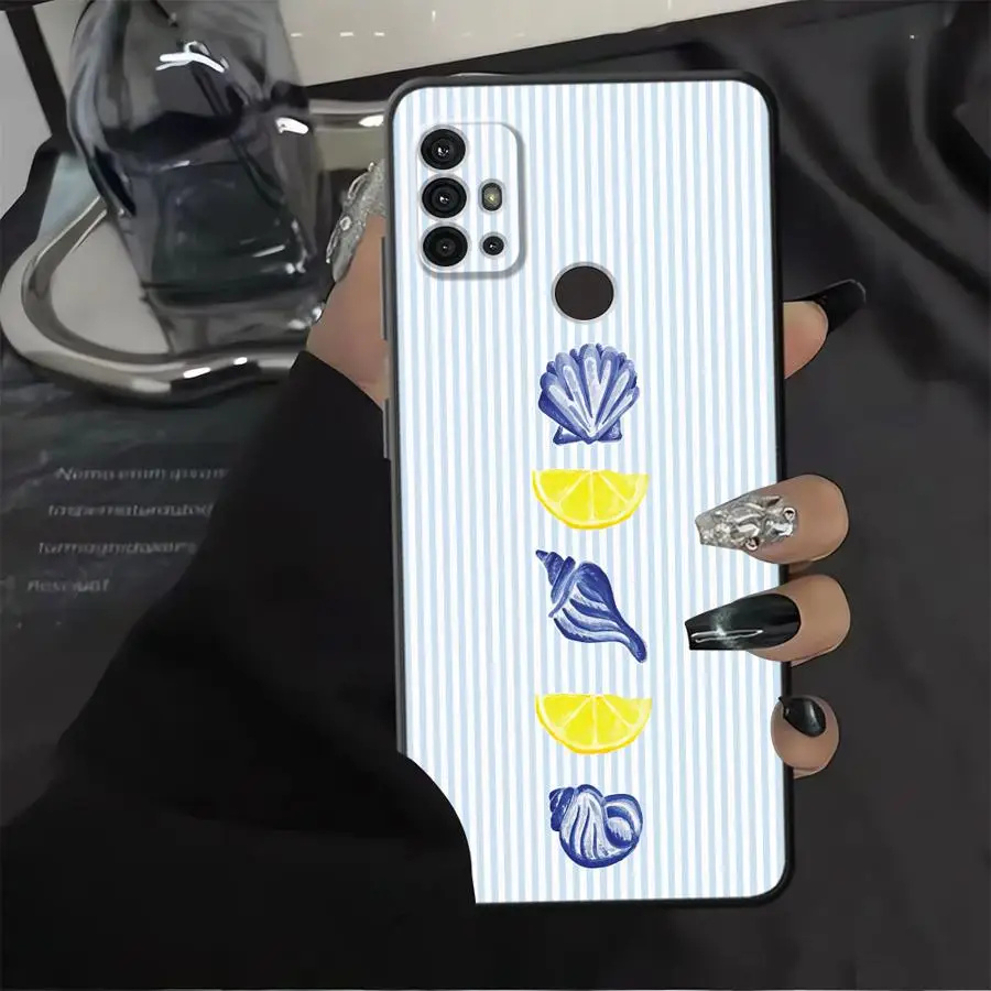 Funda de teléfono suave negra con animales marinos para Motorola Mot G32 G71 G51 G73 Edge 20 Pro 30 Lite G22 Edge40 G53 G30 G50 G52 G60 - imagen 3