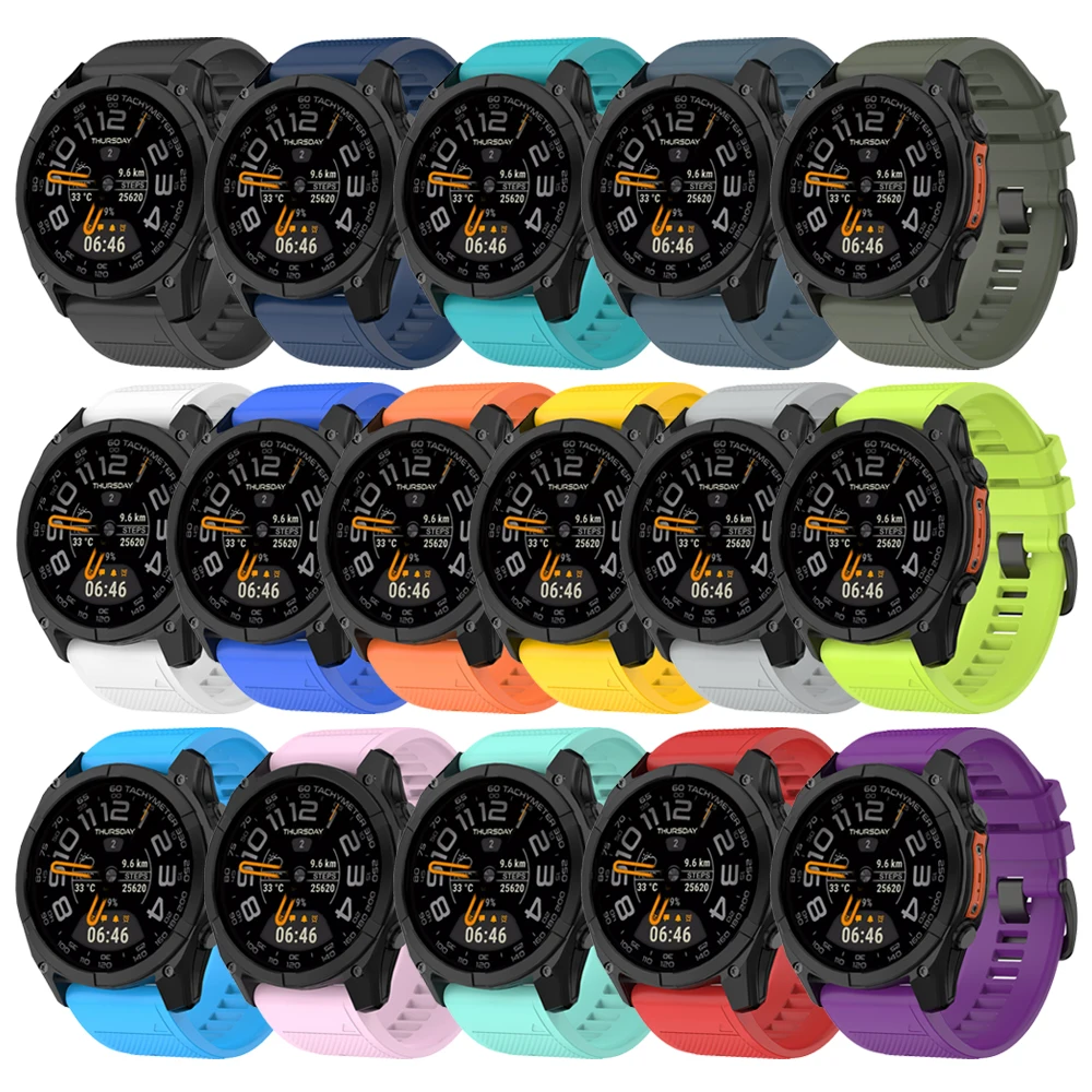 Correa de silicona de 22 y 26mm para Garmin Fenix 5 5X Plus, banda deportiva oficial para Garmin Epix Enduro/Fenix 8 Pro 7X 6X 7 6, banda QuickFit - imagen 3