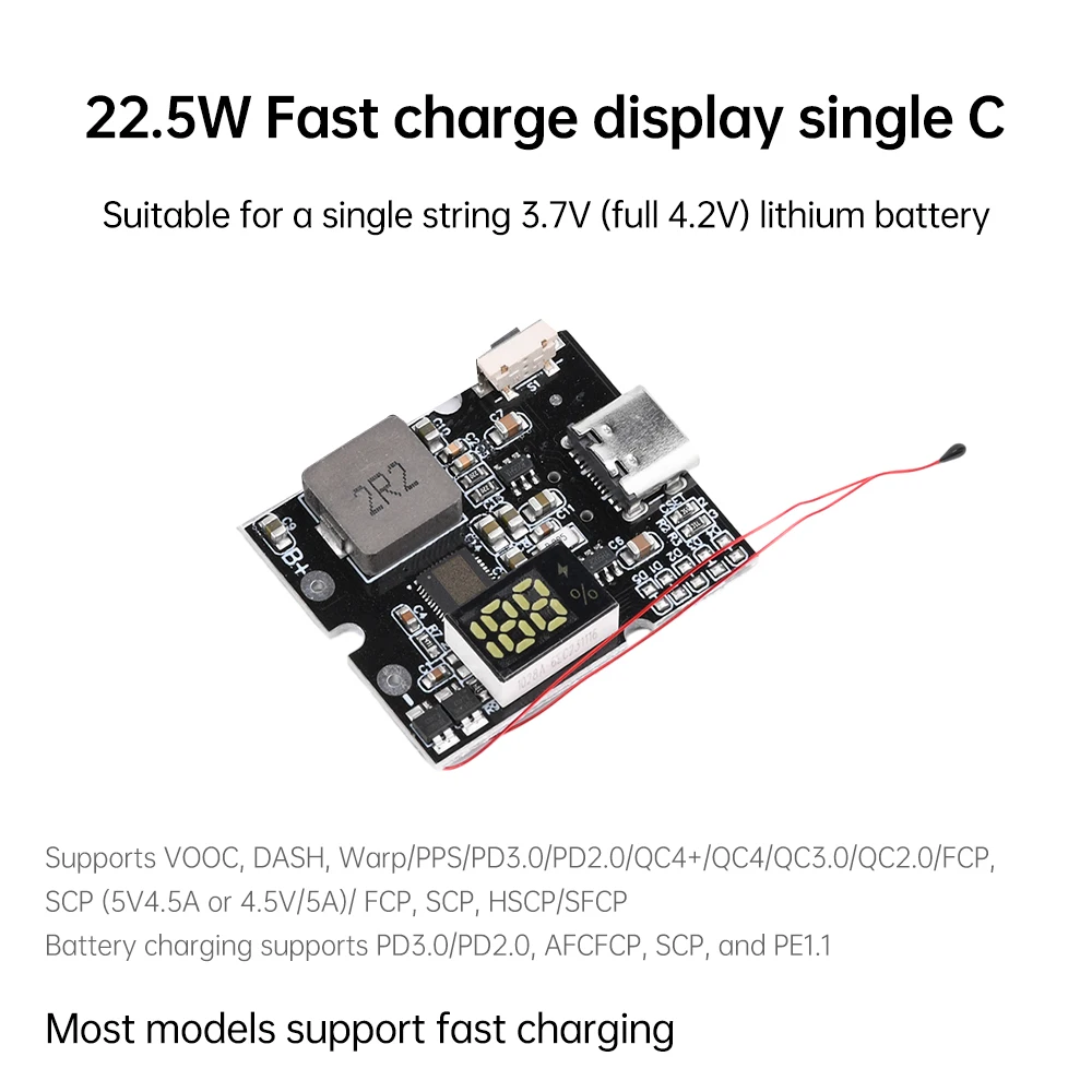 Placa de Control de carga/descarga rápida bidireccional de 22,5 W PD/QC, módulo de carga rápida de todos los protocolo, accesorios de energía móvil DIY - imagen 4