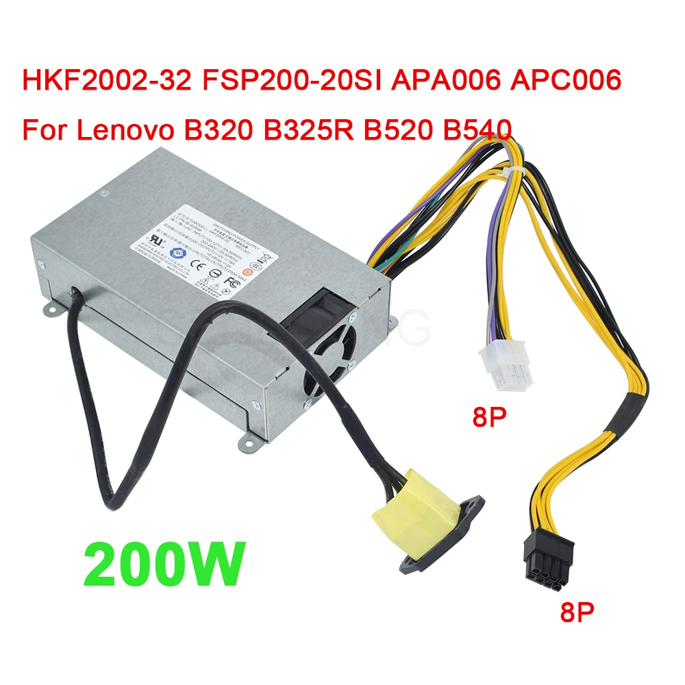 Fuente de alimentación para ordenador portátil Lenovo, nuevo accesorio para Lenovo B320, B325r, B520, B540, 8 pines, 200W, HKF2002-32, APA006, APC006, FSP200-20SI, HK2002-3C, 36200515