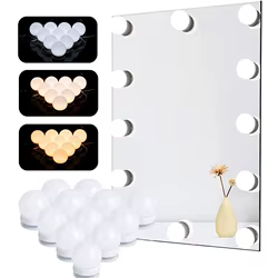 Bombillas LED para espejo de maquillaje, luces de tocador USB de 12V, iluminación para tocador de baño, luz LED de tocador regulable para luz de espejo