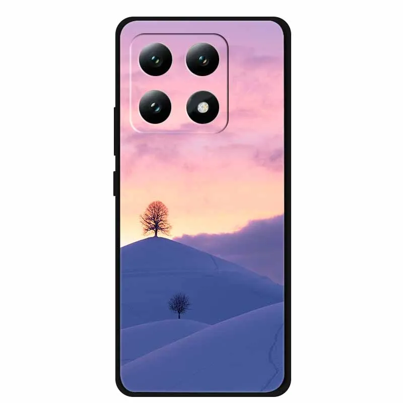 Para Xiaomi 15T 5G protección negra paisaje impreso parachoques de silicona suave para Xiaomi 15T Pro 5G Cloud Planet pintado parachoques Coque - imagen 4