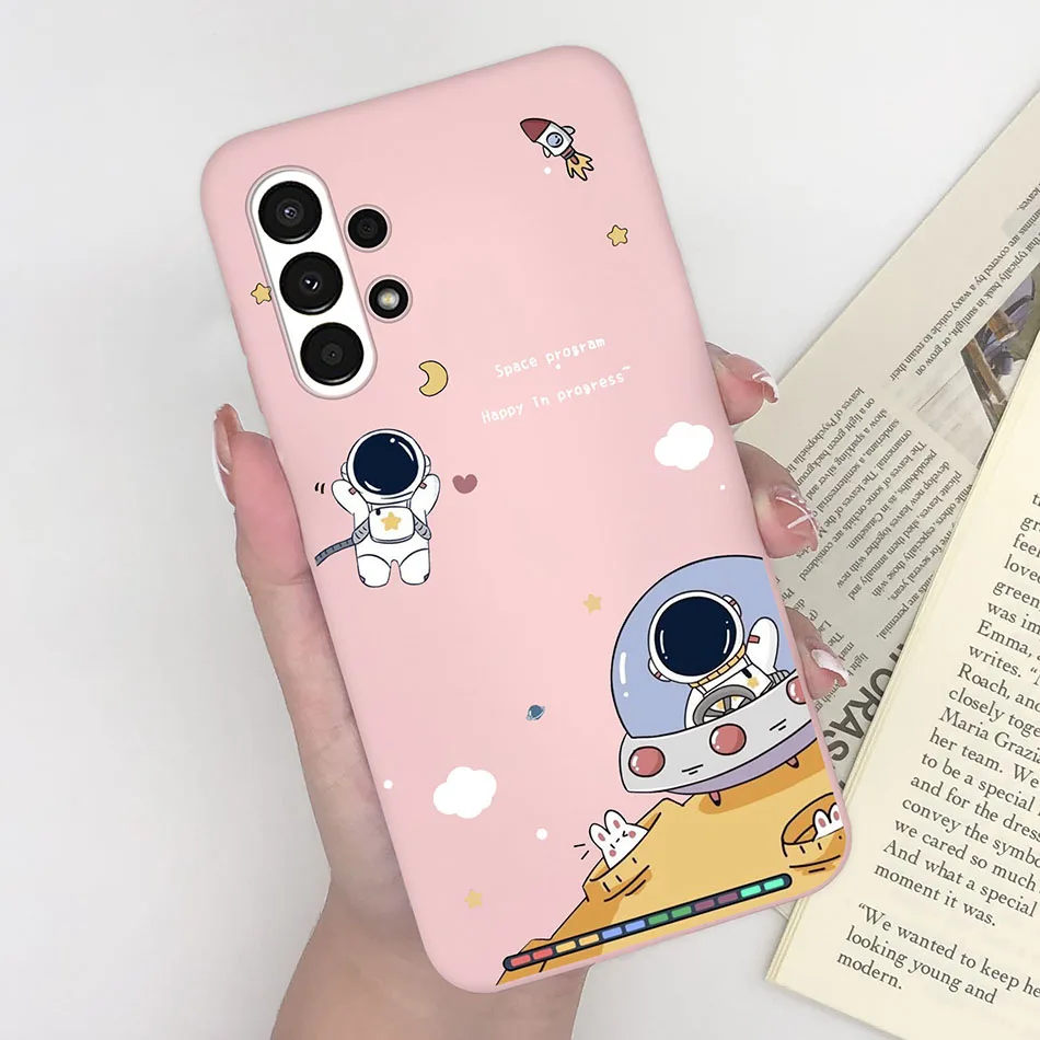 Funda de teléfono de moda para Samsung Galaxy A13 4G, funda trasera de silicona suave con dibujos animados para niñas dulces para Samsung Galaxy A 13, Capa de parachoques - imagen 4